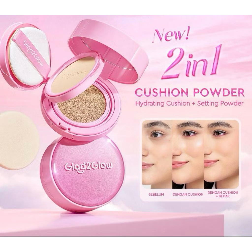 Jual GLAD2GLOW 2in1 Cushion Powder | Shopee Indonesia