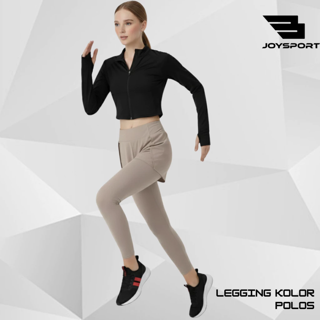 legging kolor polos warna cream