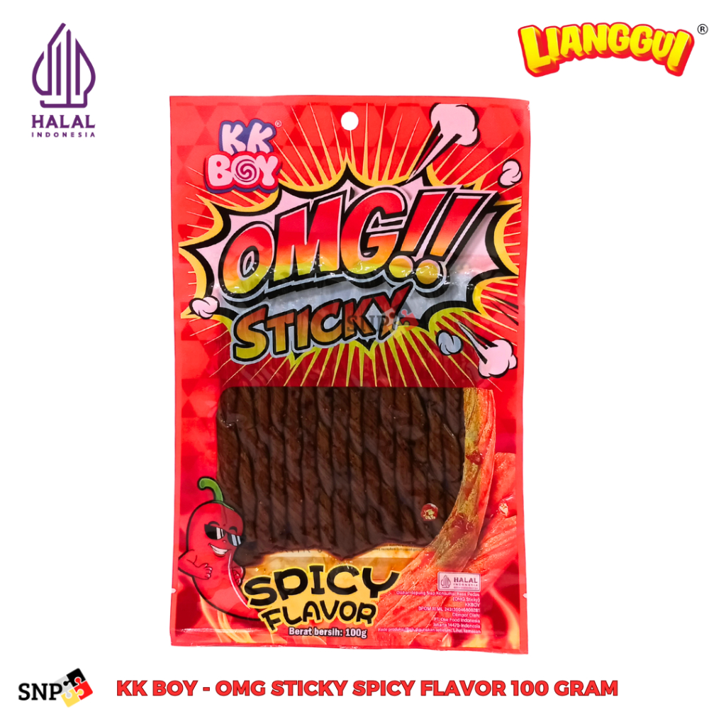 Jual KK BOY OMG SNACK STICKY PEDAS SPICY FLAVOR 100 GRAM | Shopee Indonesia