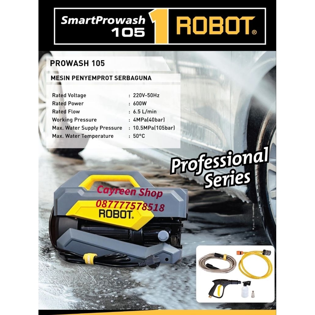 Jual Jet Cleaner Pressure Wasser Robot Smart Prowash 105 105 Bar × Alat ...