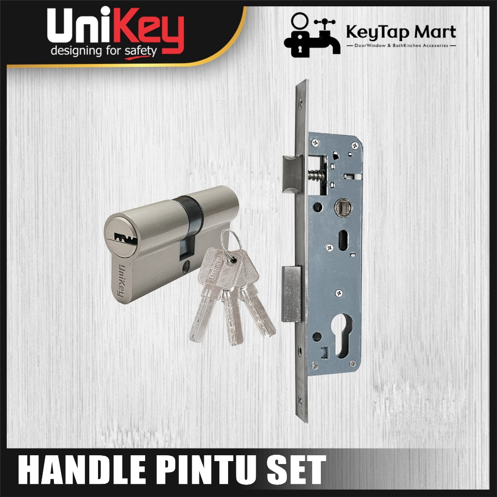 Jual Handle Set Aluminium Unikey HREO 0816 BLACK+SW.AL 536-30MM+DCKK ...