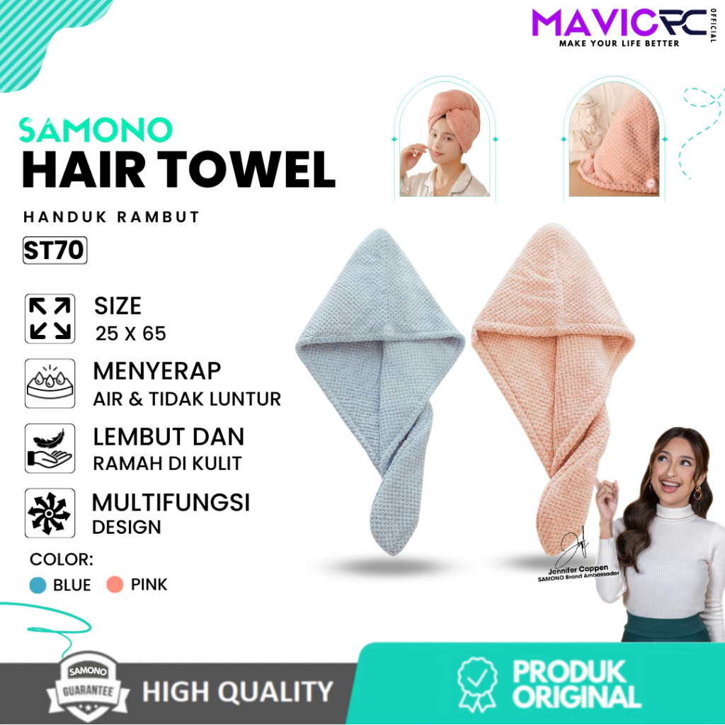 Jual SAMONO ST70 Handuk Rambut Hair Towel Wrap Magic Towel Daya Serap ...