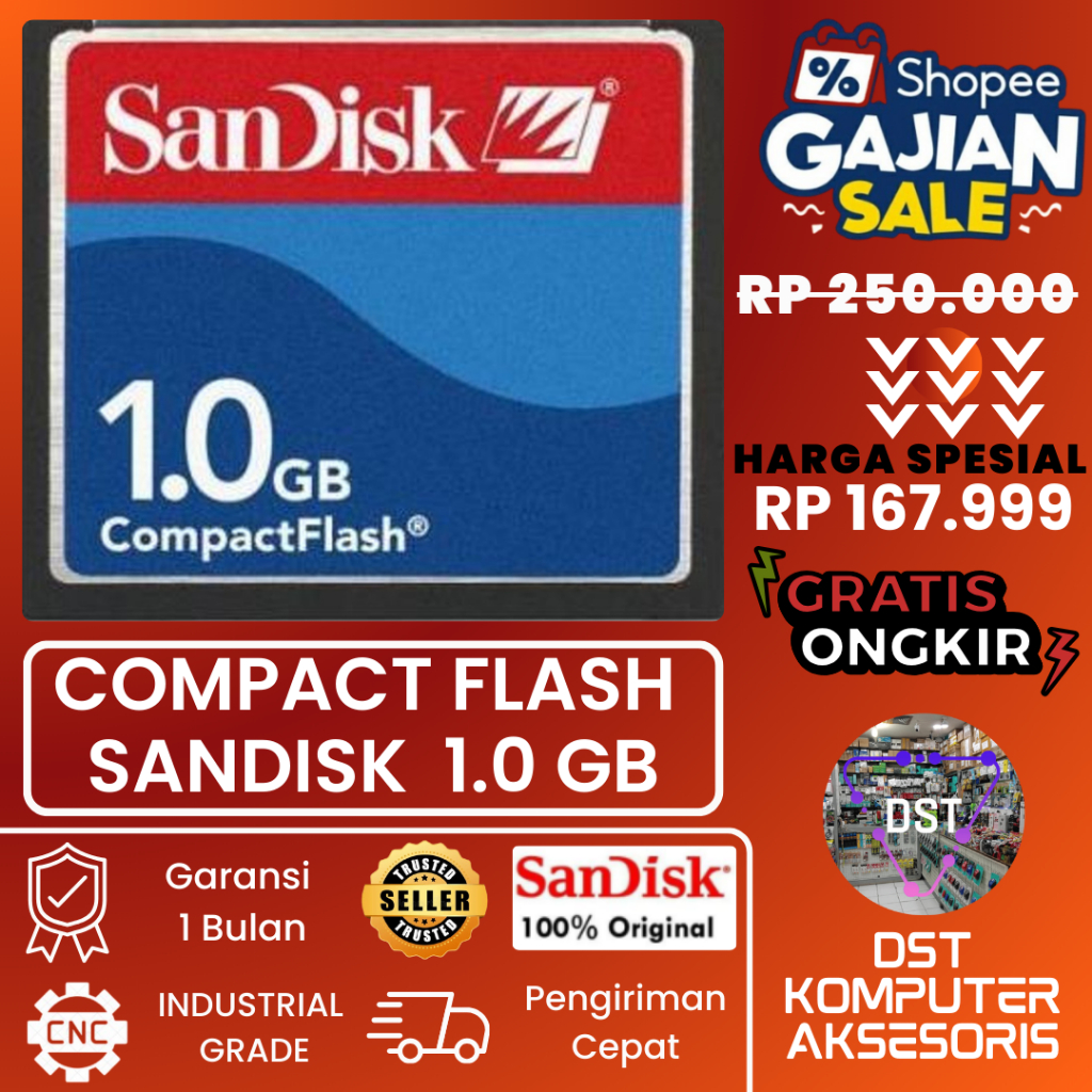 Jual Compact Flash 1GB SanDisk – Memory Card CF Kamera Digital / CNC ...