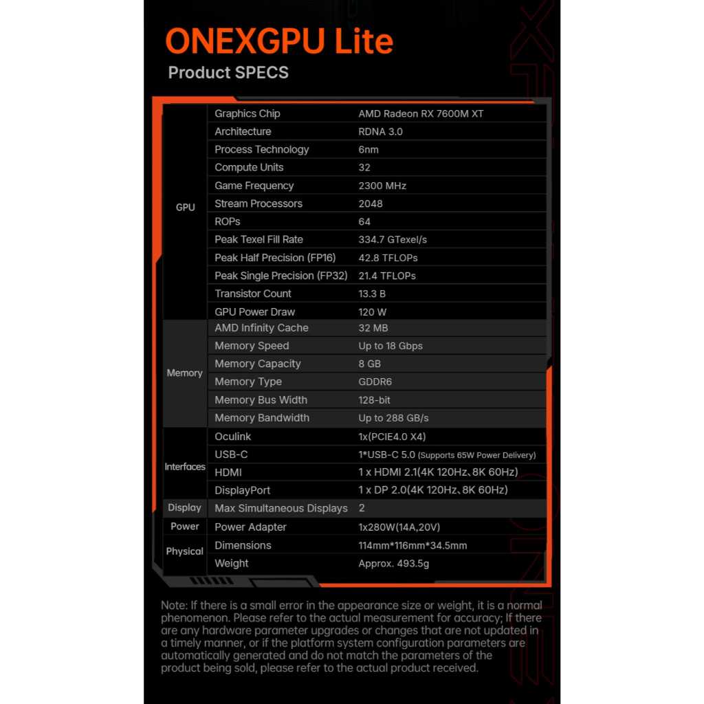 Jual OXP OneXGPU Lite One XGPU Lite eGPU Portabel AMD Radeon RX 7600M ...