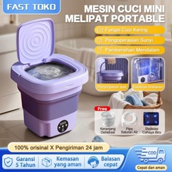 Mesin Cuci Mini Portable 2 Tabung 8L Kecil lipat Otomatis Pembersihan dalam Sterilisasi Cahaya Biru