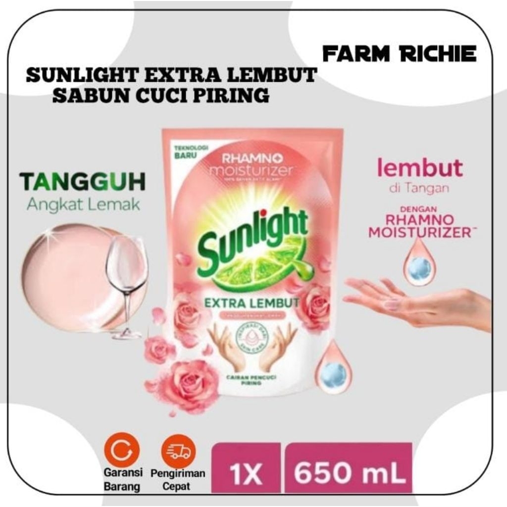 Jual Sunlight Sabun Cuci Piring Extra Lembut Rhamno Moisturizer 650ml ...