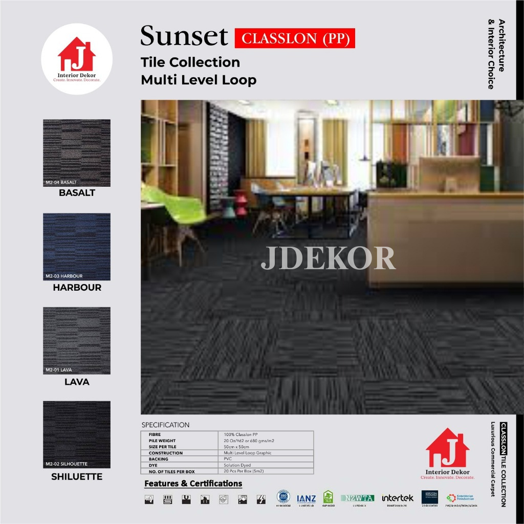 Jual JDEKOR - Karpet Tile SUNSET Collection | Karpet Kantor 50 X 50 cm ...