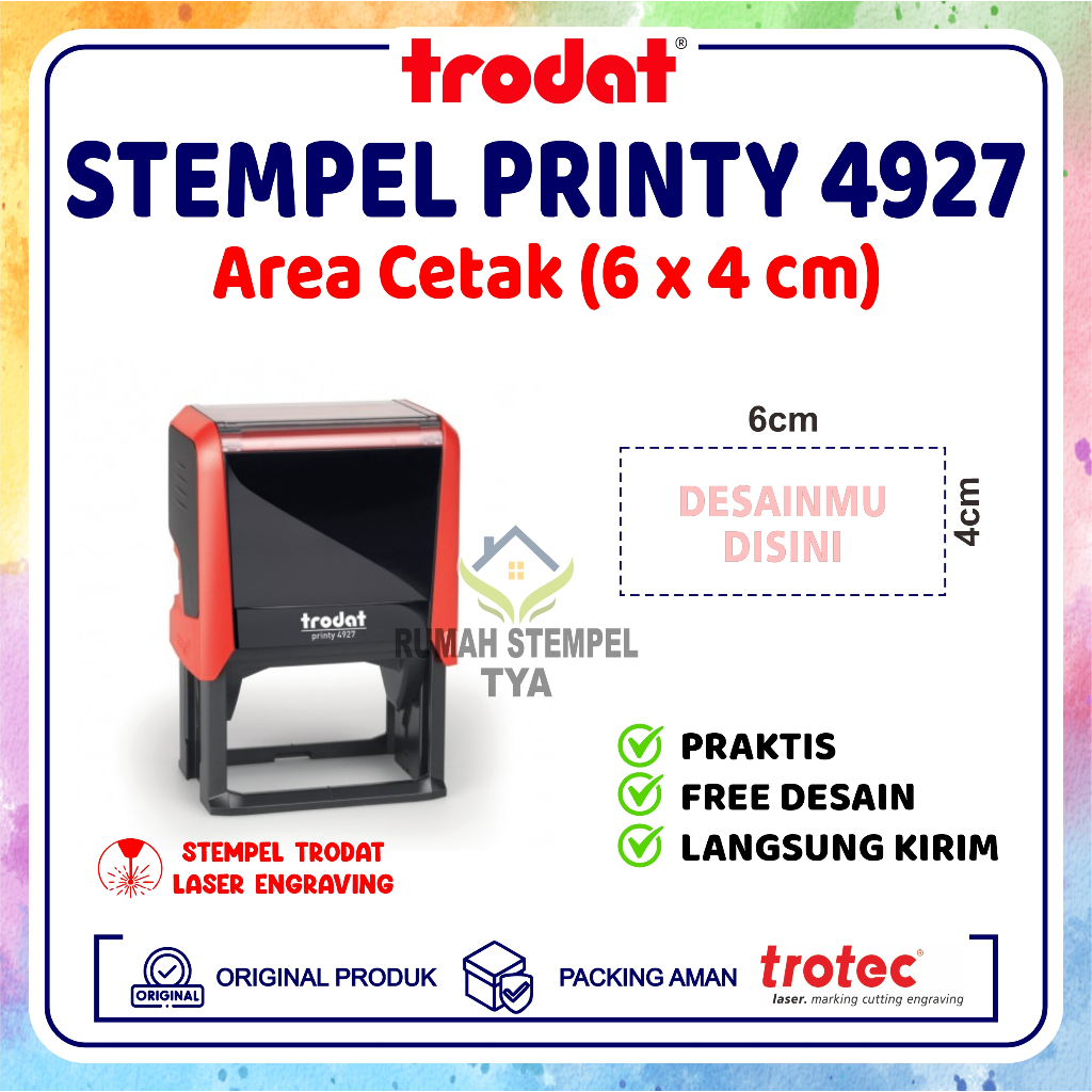 Jual Stempel Trodat 4927 (60x40 mm) Stempel Warna Otomatis, Original ...