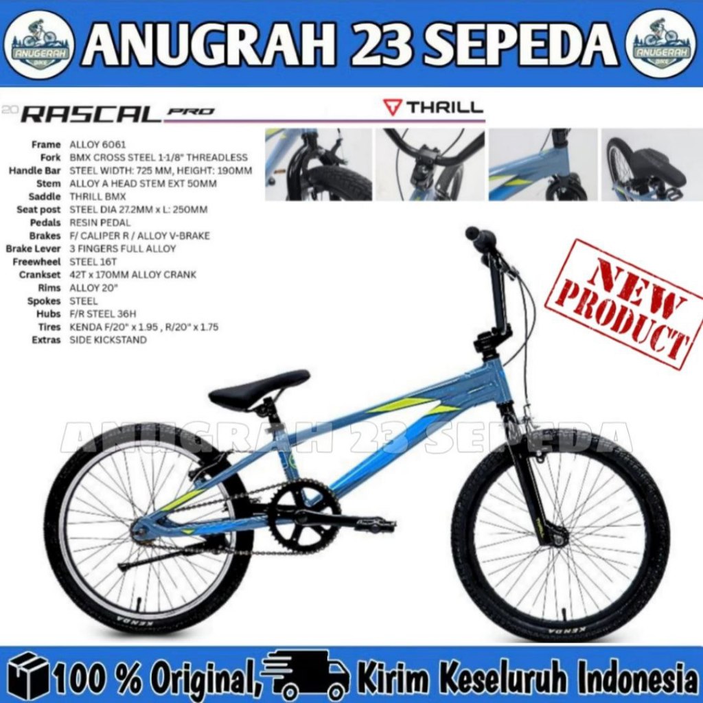 Jual Sepeda Anak Bmx Thrill Rascal Pro Ukuran 20 Inch Frame Alloy ...