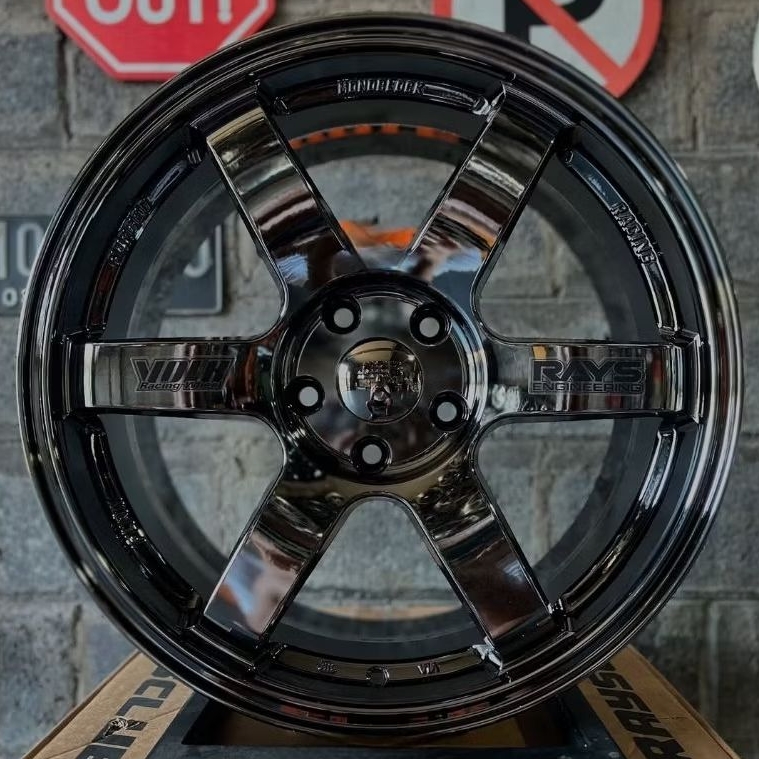 Jual velg black chrome r18 TE37 FLOW FORMING lebar 8,5 velg ring 18 et ...