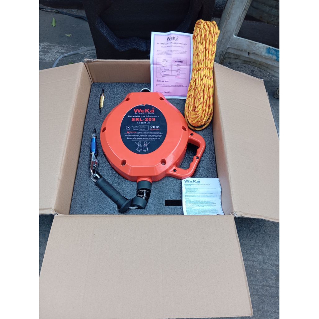 Jual Fall Arrester Ratractable Lifeline 20 Meter Weka Germany Type EN ...