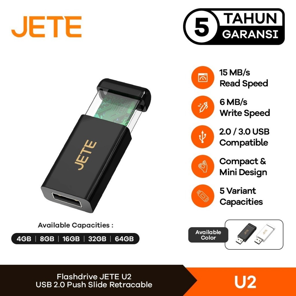 Jual Flashdisk JETE U2 USB 2.0 Flashdisk 4GB 8GB 16GB 32GB 64GB with ...