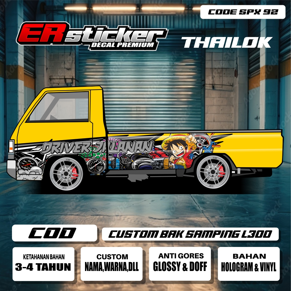 Jual STICKER DECAL L300 BAK SAMPING THAILOOK ONE PIECE / SPX 91-100 ...