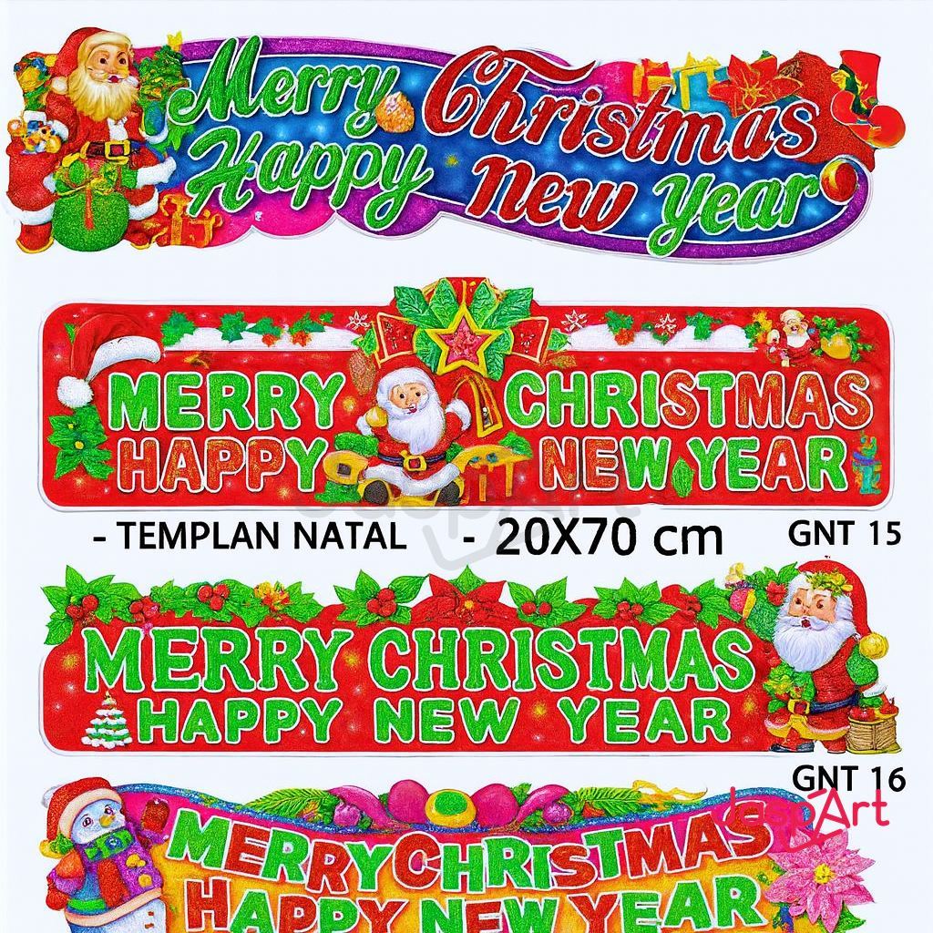 Jual Tempelan Natal Merry Christmas Banner Natal Gantungan Pintu Natal