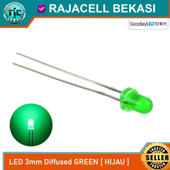 Jual LED 3mm Diffused Green Hijau lampu Led diode High Quality | Shopee ...