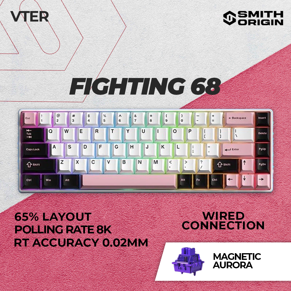Jual Ex Review VTER Fighting68 HE Series 68 Keys Wired Gaming Keyboard ...