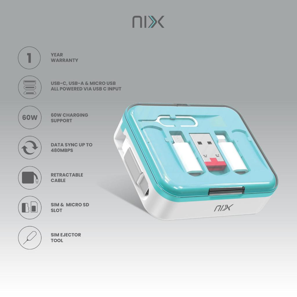 Jual NIX Multi Device Travel Adapter Kit 7in1 - Retractable Cable ...