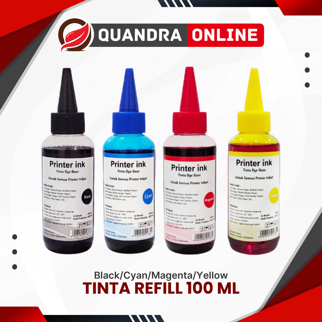 Jual Tinta Botol 100ml Refill Catridge Inkjet Canon | Shopee Indonesia