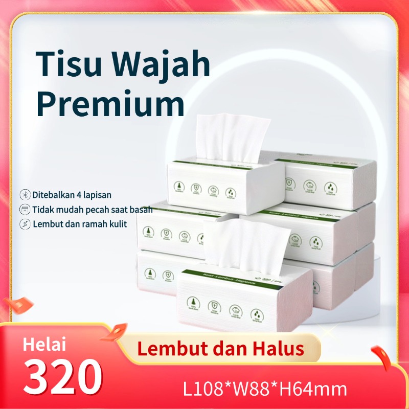 Jual Tisu Wajah 4 Lapis 320 Lembar 108x88mm Soft Halus Tebal untuk ...