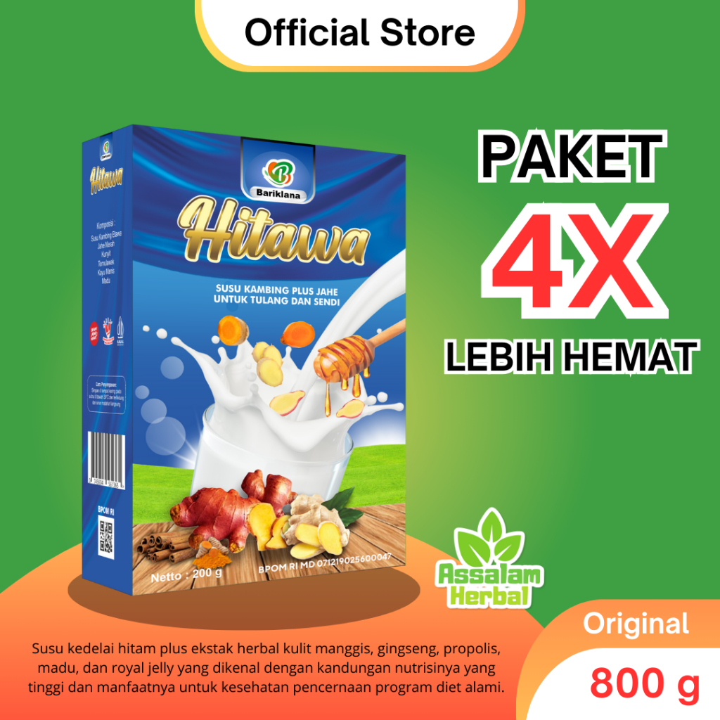 Jual PAKET HITAWA 4 BOX Susu Kambing Etawa Herbal Plus Jahe Kunyit ...