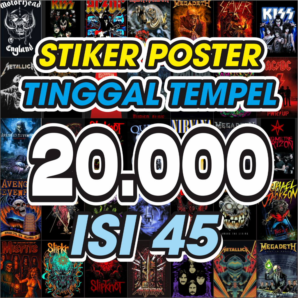 Jual [45PCS] Stiker Poster Tinggal Tempel Ukuran A6/A5 (Bahan Stiker ...