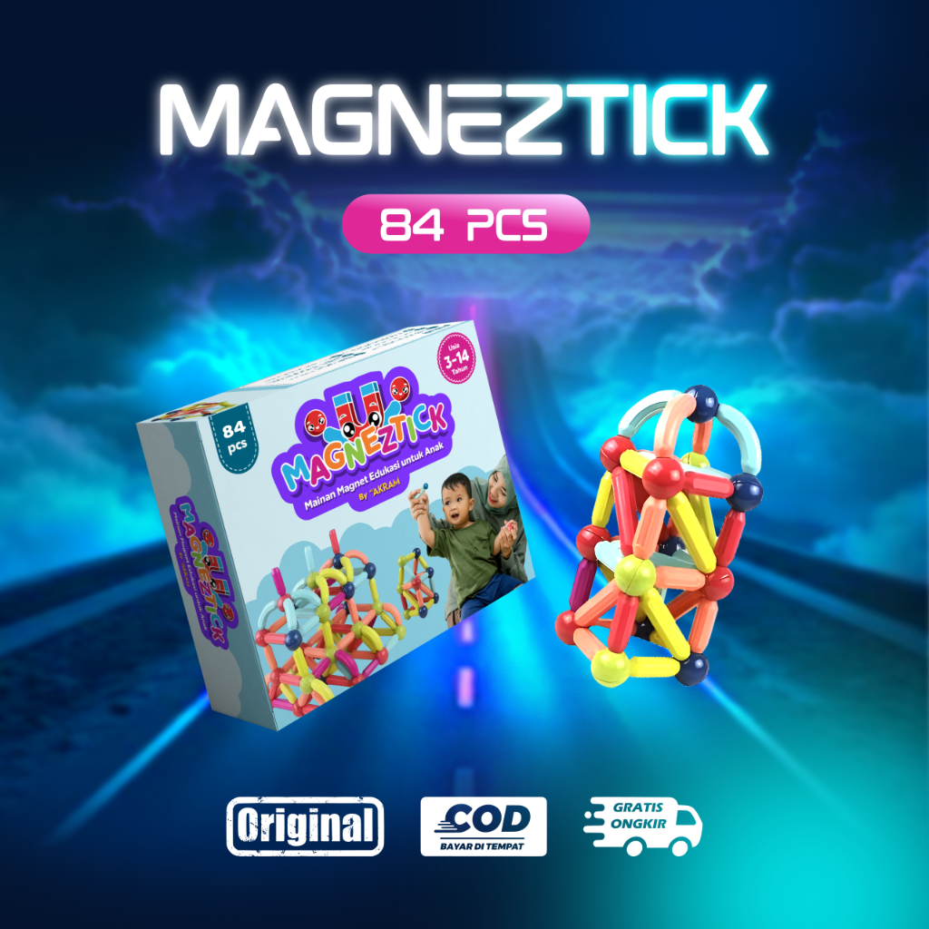 Jual Magnetic Stick Mainan Edukatif Anak 84 pcs – Asah Kreativitas ...