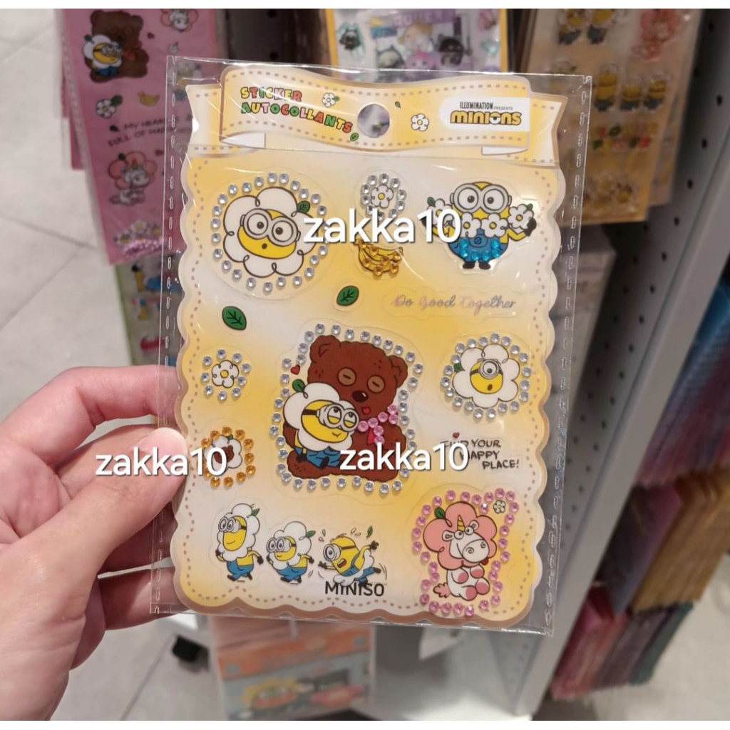 Jual Miniso Minions PET Gem Stickers | Stiker Minions Lucu | Shopee ...