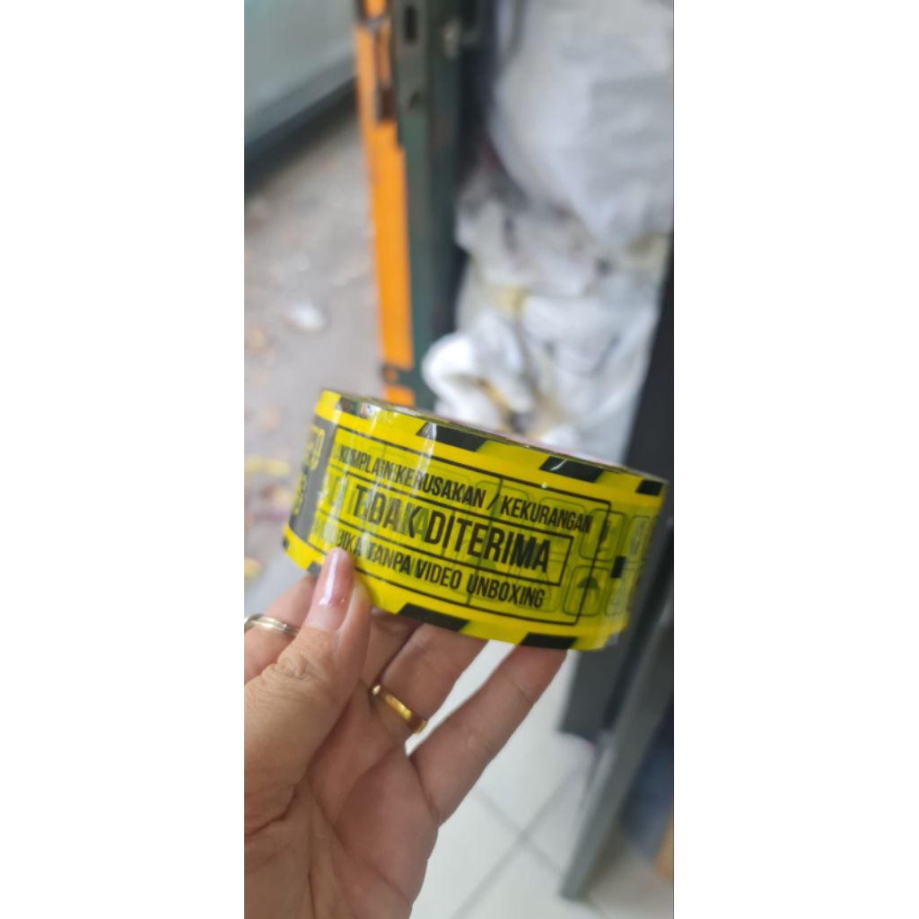 Jual Lakban Fragile Unboxing Kuning Hitam 45mm x 300 Yard Lakban ...