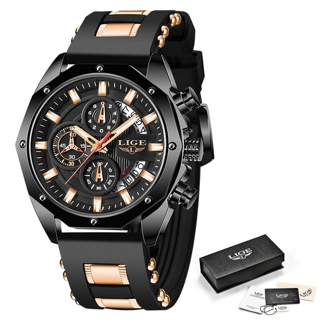 Jual LIGE Original Jam Tangan Pria Fashion Kronograf Aktif Multi