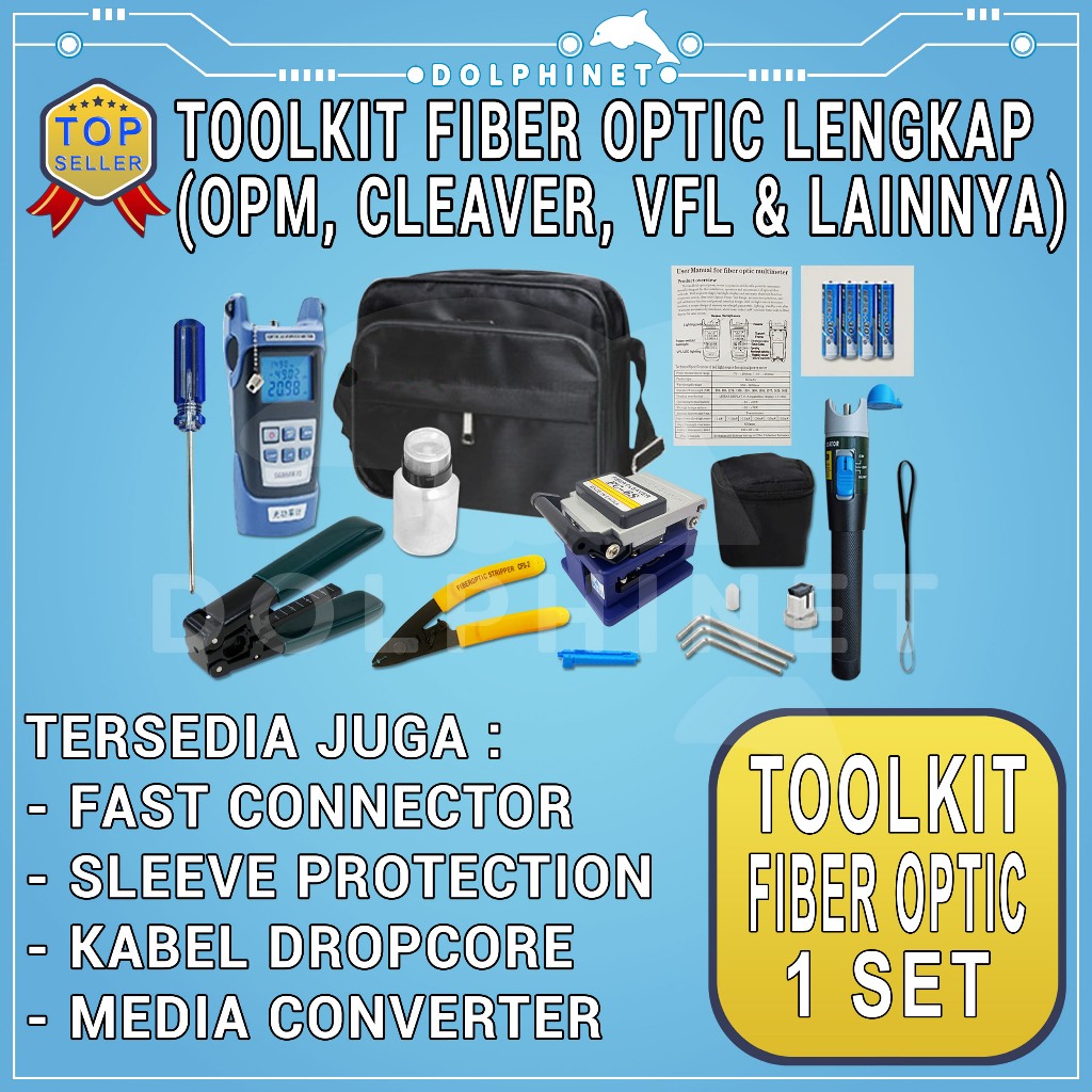 Jual FTTH Fiber Optic Tool Kit Set Fiber Cleaver FC-6S OPM VFL Toolkit ...