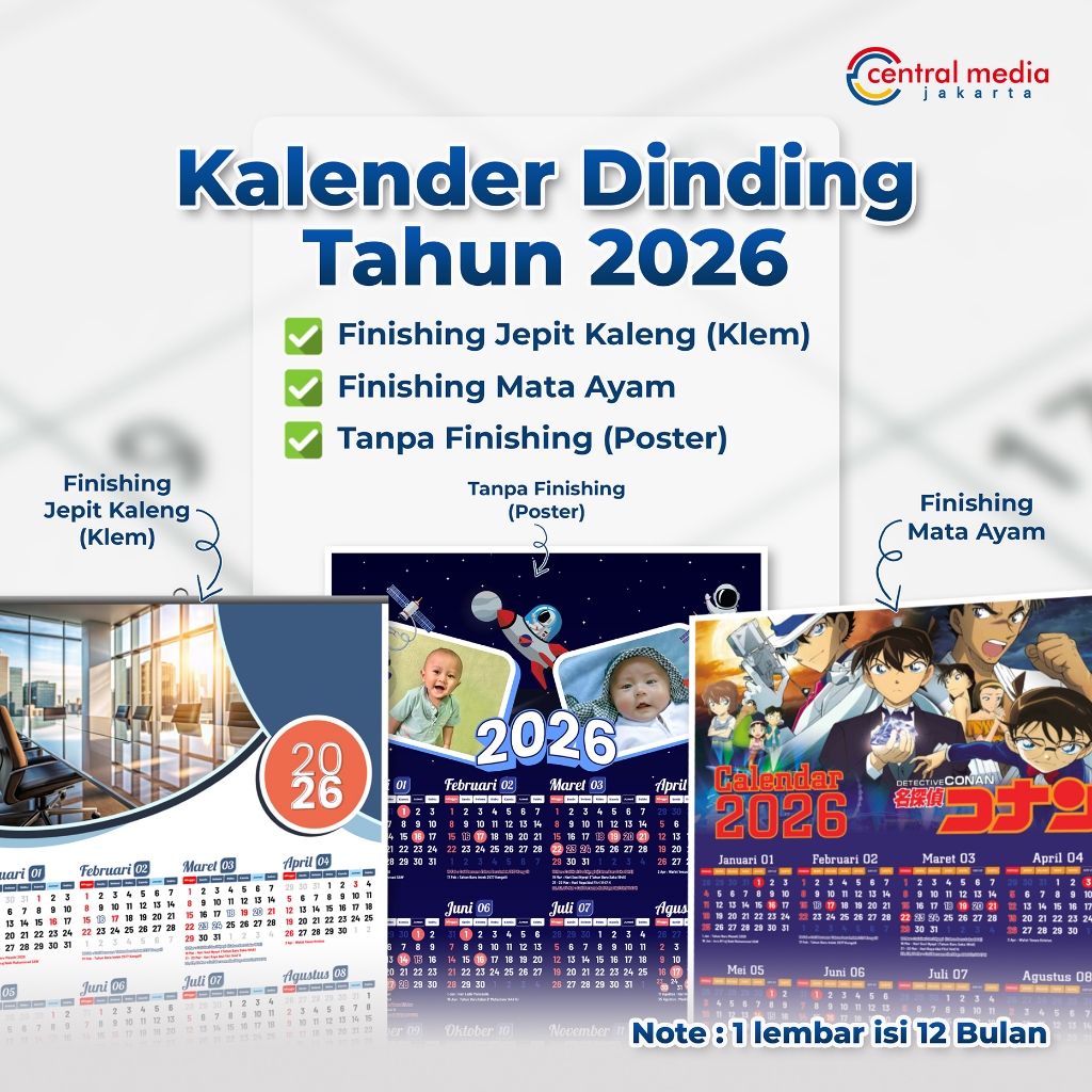 Jual Cetak Kalender Dinding 2026 Custom AC 260 Grosir Minimum 100 Pcs ...