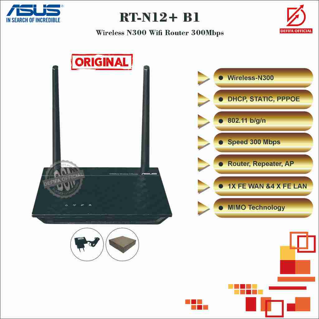 Jual WIRELESS ROUTER Wifi ASUS RT-N12+ B1 N300 300 Mbps | Shopee Indonesia