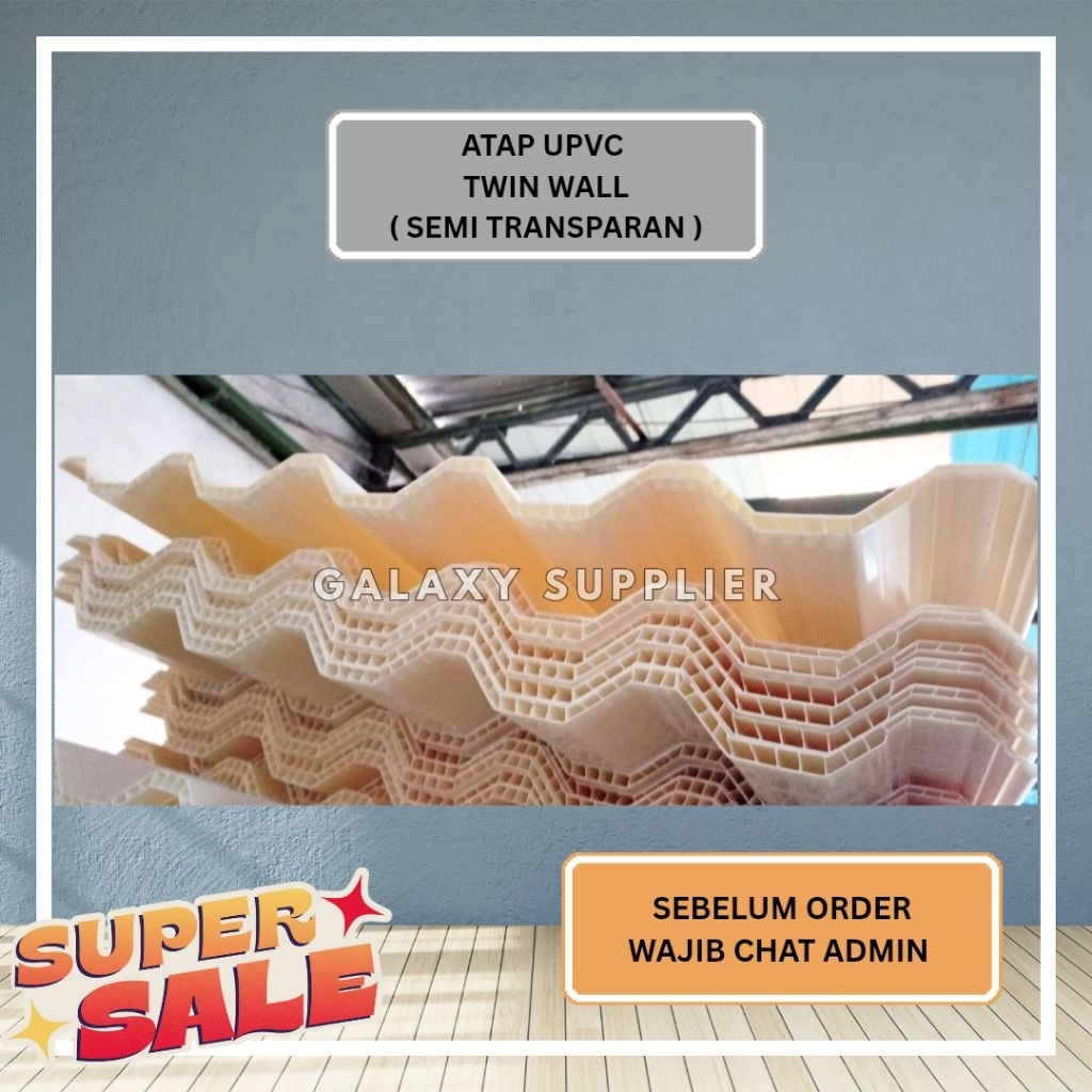 Jual [ HARGA PER METER ] ATAP UPVC TWIN WALL / DOUBLE LAYER SEMI ...