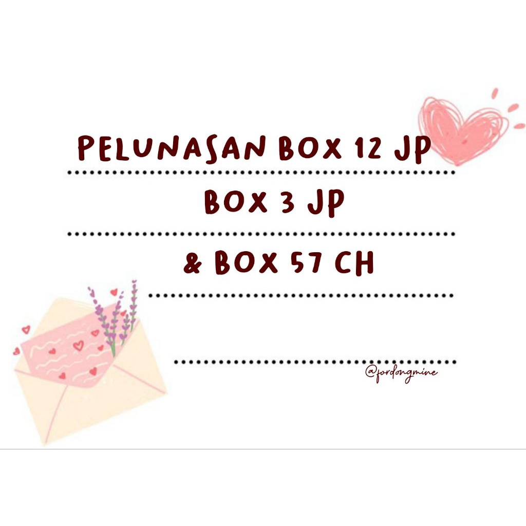 Jual PELUNASAN BOX 3 - 12 JP & 57 - 60 CH | Shopee Indonesia
