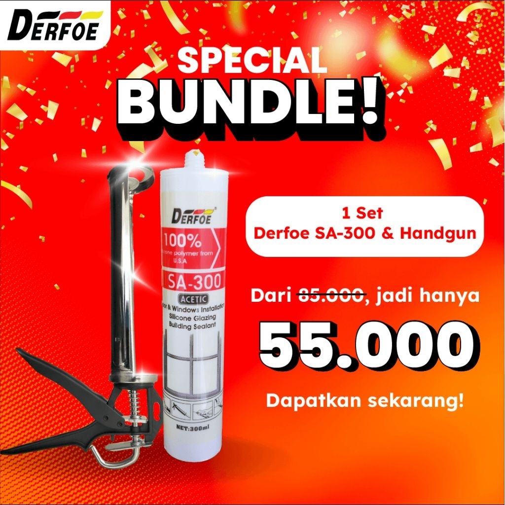 Jual BUNDLE DERFOE SA-300 + HANDGUN/ LEM KACA/ LEM ALUMUNIUM/ SILICONE ...