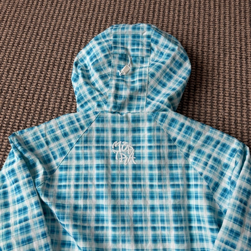 Jual mertra - Asymmetrical Plaid Softshell Jacket [GREEN/BLUE