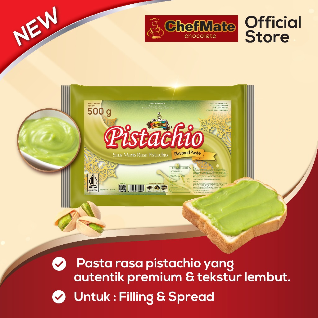 Jual Pasta Pistachio Chefmate 500 gr - Selai pistachio premium/pasta ...