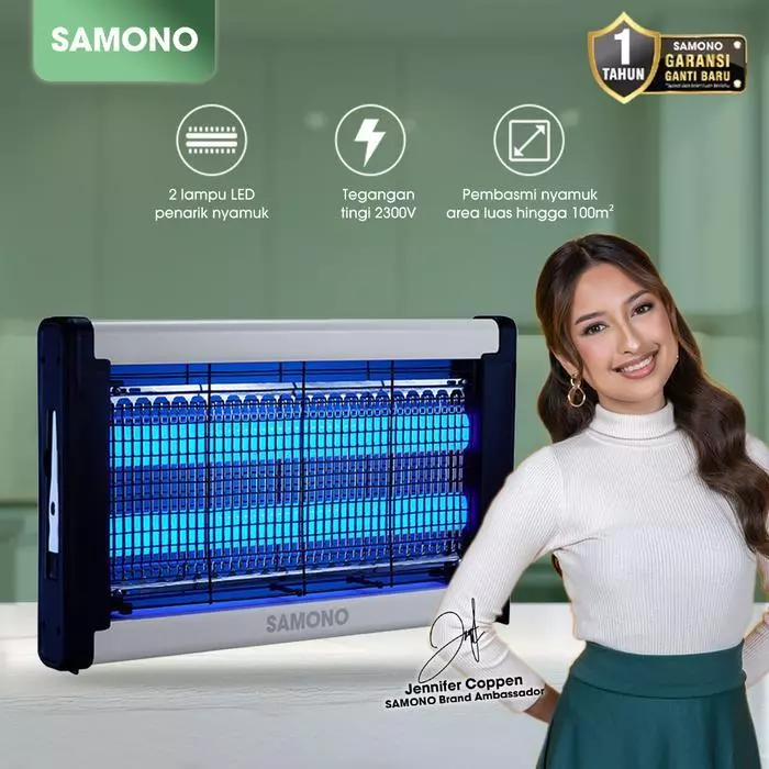 SAMONO Alat Pembasmi Nyamuk Lampu UV Elektrik Perangkap Serangga Anti Nyamuk LED Bug Zapper Indoor SW-BZ20 Garansi 1 Tahun