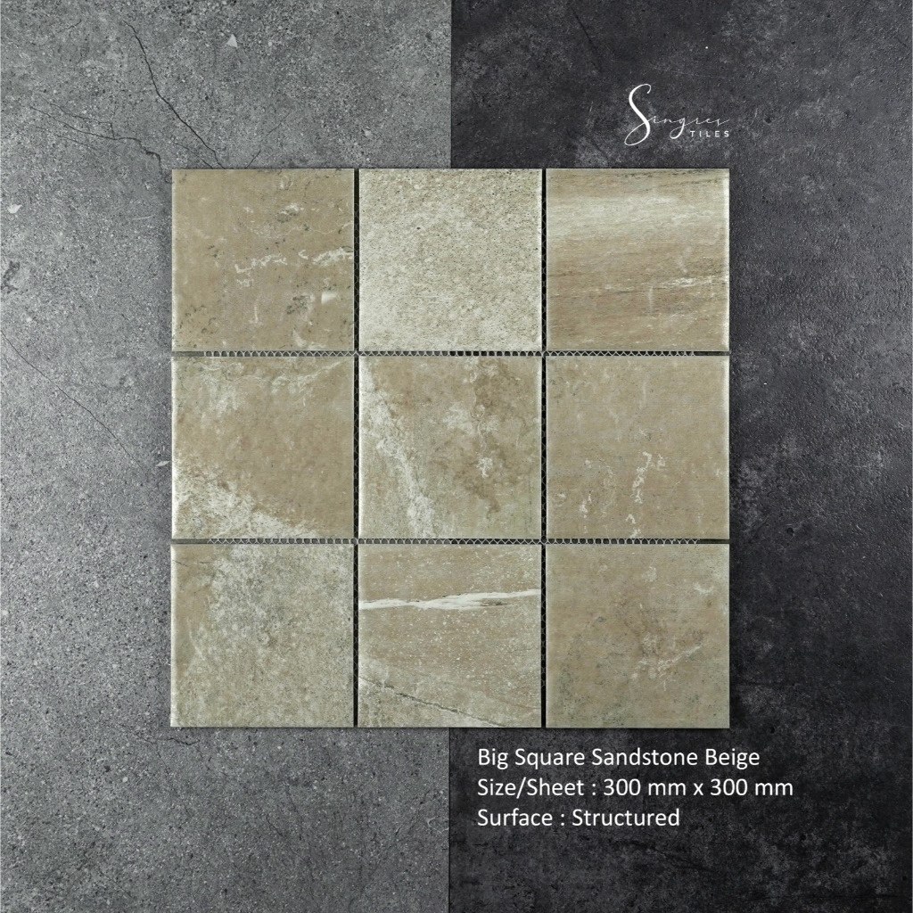 Jual Singres Tiles - Sandstone Beige Big Square Singres Mosaic Tiles ...