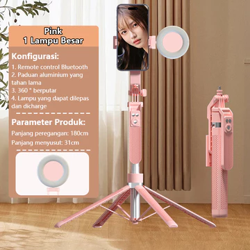 Probis A14 Tripod Selfie 4 Kaki Serbaguna 1.8m Tiang Ponsel Dilengkapi Dengan Remote Bluetooth
