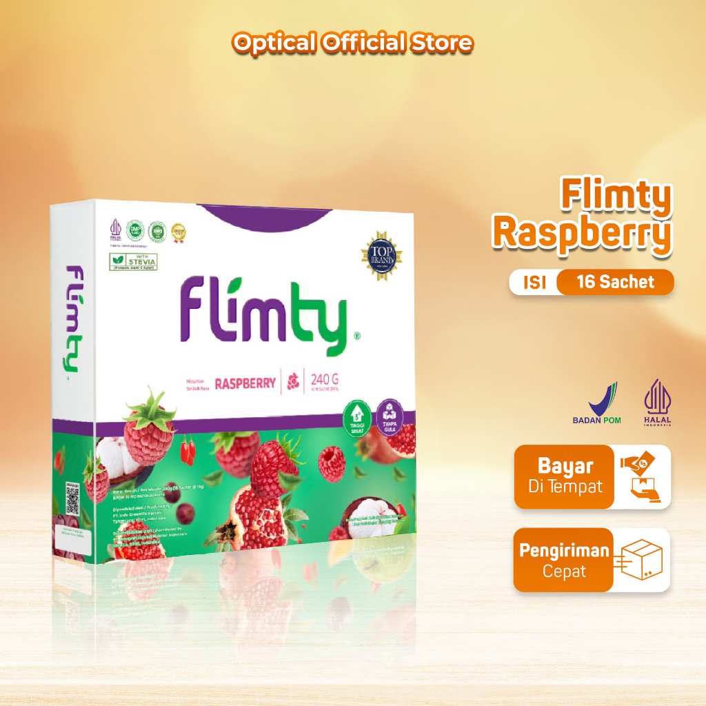 Jual Flimty - Original Rasa Raspberry 1 Box Isi 16 Sachet Bpom Halal ...
