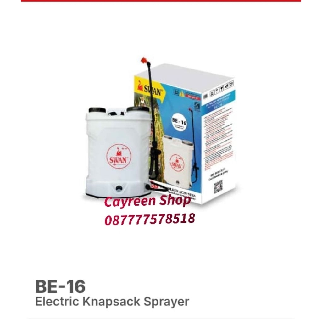 Jual Alat Semprot Sprayer Swan Elektrik BE 16 ] Alat Semprot Hama dan ...