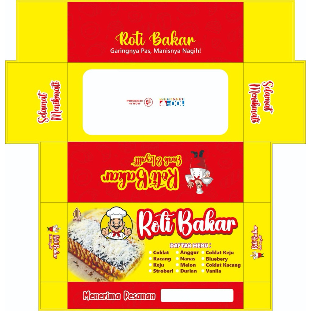 Jual @100 Lembar BOX ROTI BAKAR/KEMASAN ROTI BAKAR/BUNGKUS ROTI BAKAR ...