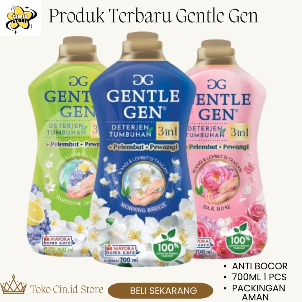Jual PRODUK TERBARU GENTLE GEN, DETERJEN CAIR 3IN1 UKURAN 700ML 1 PCS ...