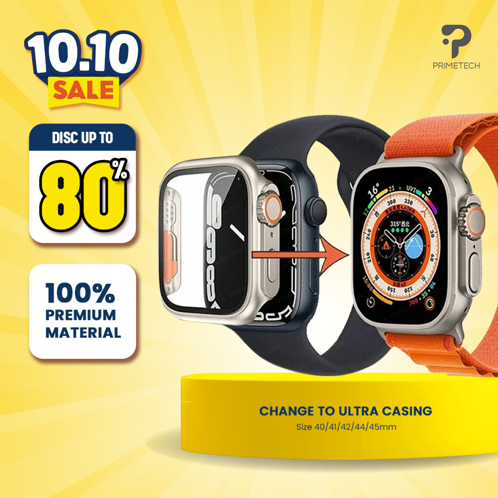 Case Apple Watch Change to ULTRA Series Casing Tempered  iWatch 38 40 41 42 44 45mm