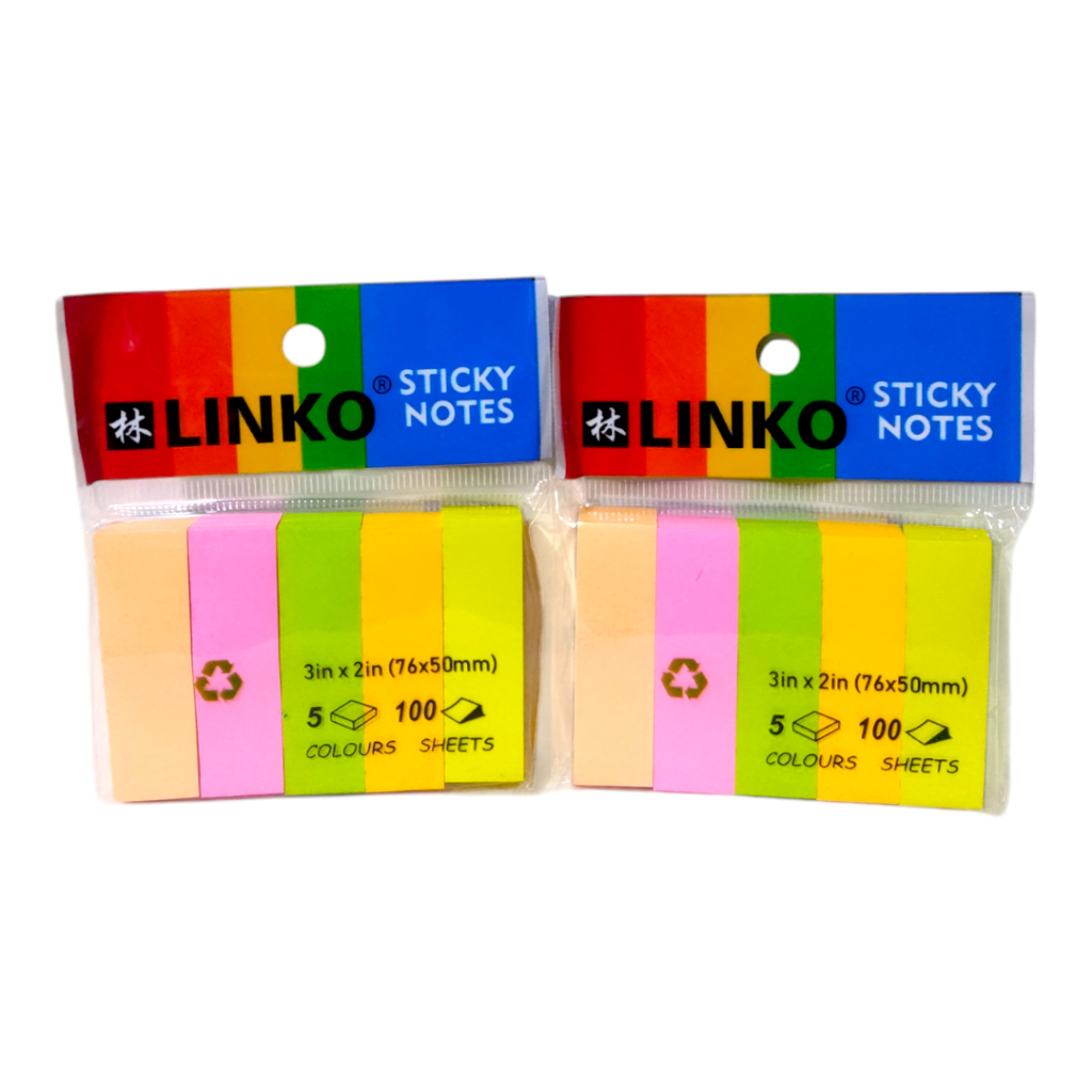 Jual Sticky Notes / Post It / Stiker Pembatas Buku 5 Warna Pisah LINKO ...