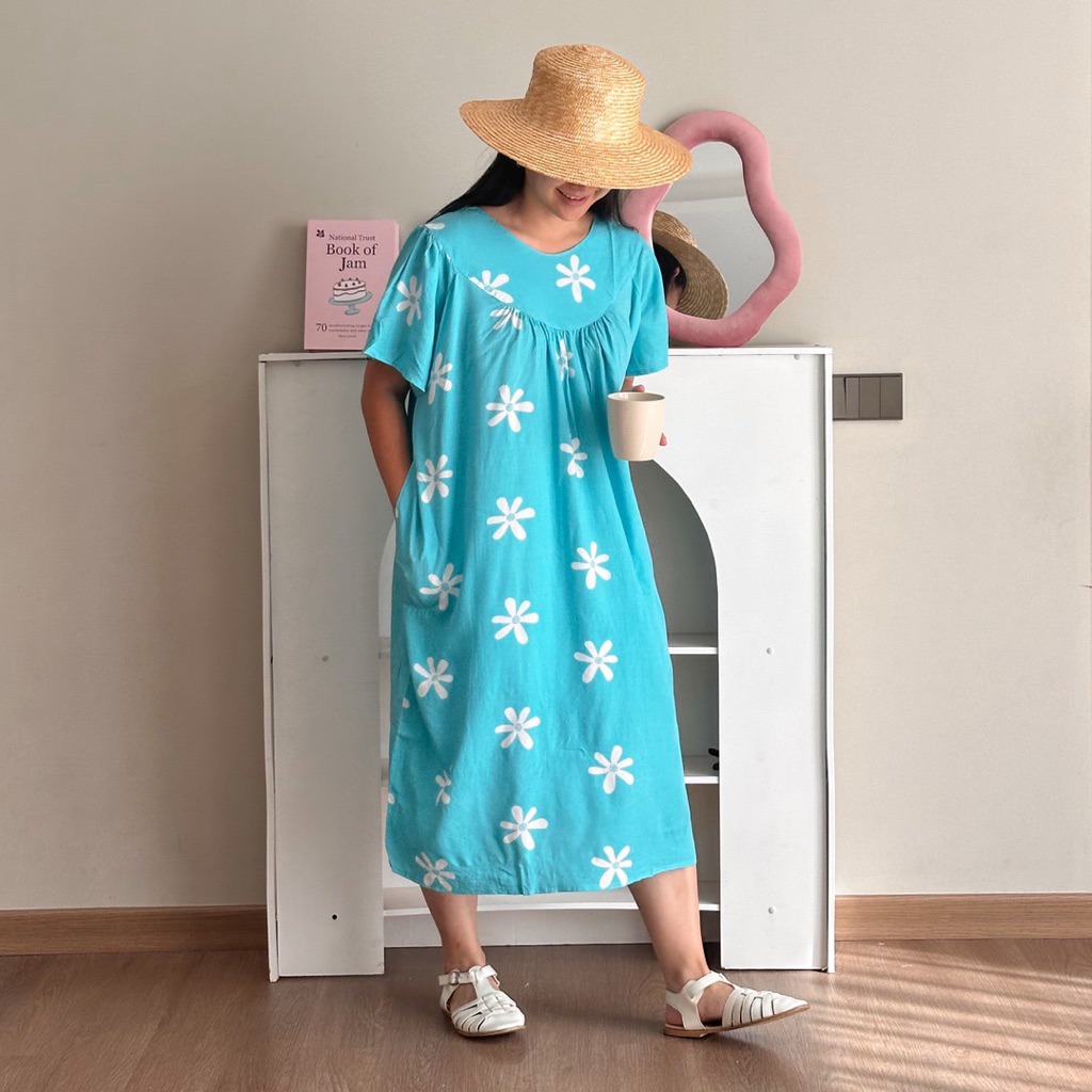 Jual Daster Elli JUMBO 5L kembang FLORAL katun cotton rayon premium ...
