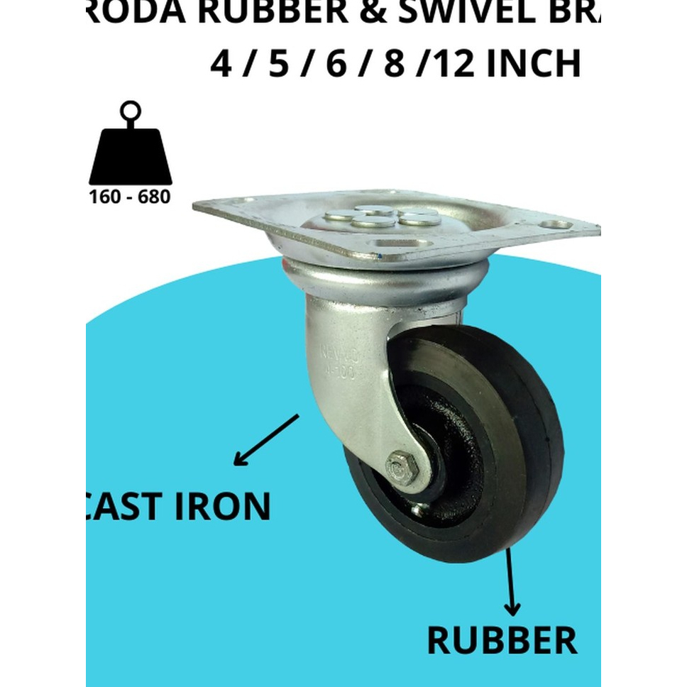 Jual Roda Karet Bracket Swivel 4