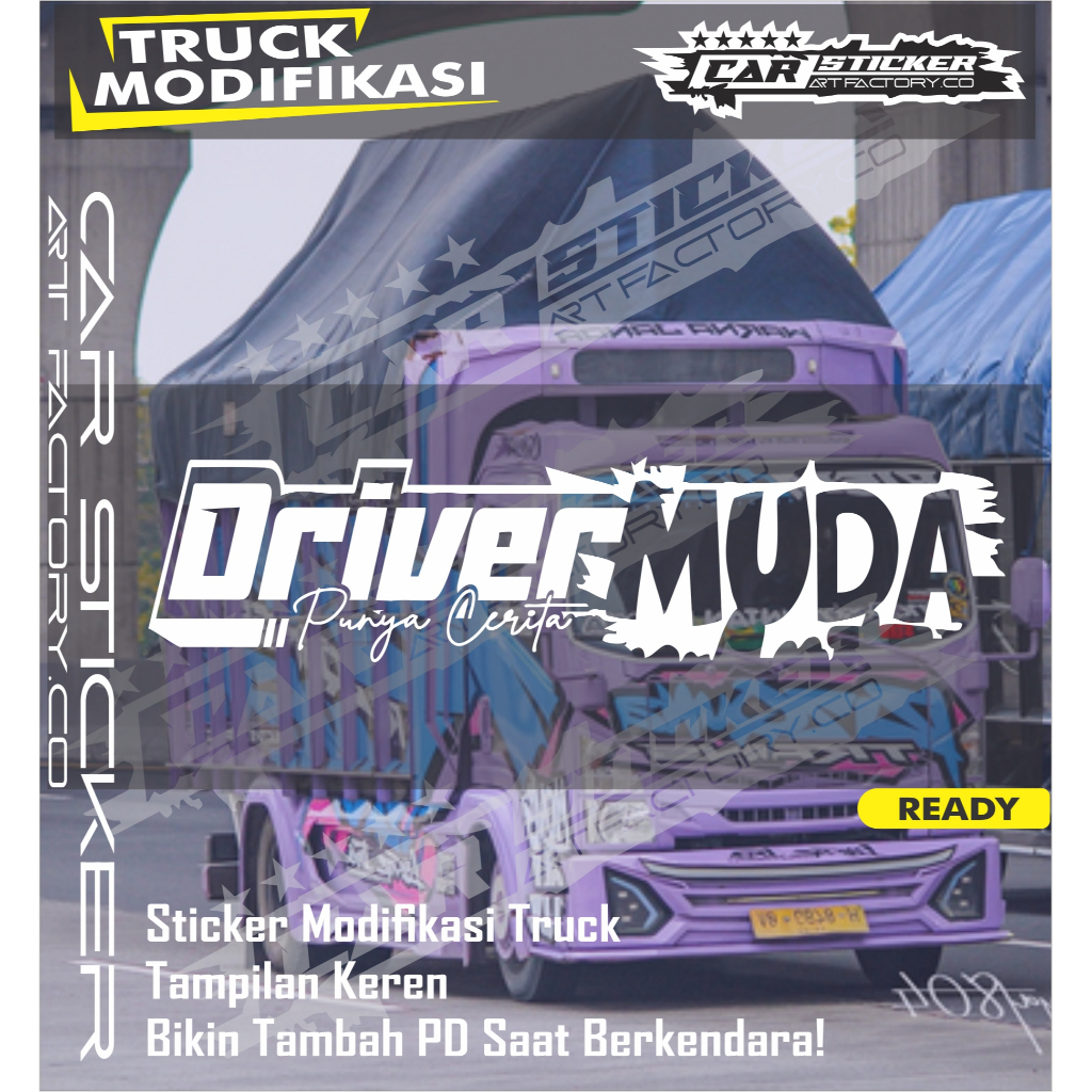 Jual DRM4 Sticker DRIVER MUDA / Sticker Truck Canter / Stiker Pick up ...