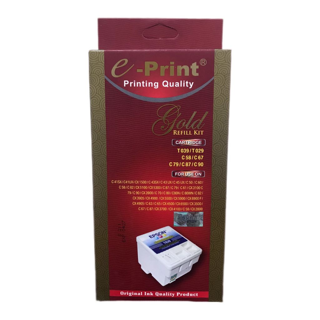 E-PRINT - Tinta Refill Kit Gold Printer Epson Suntikan Black - Colour - Pcs (4)